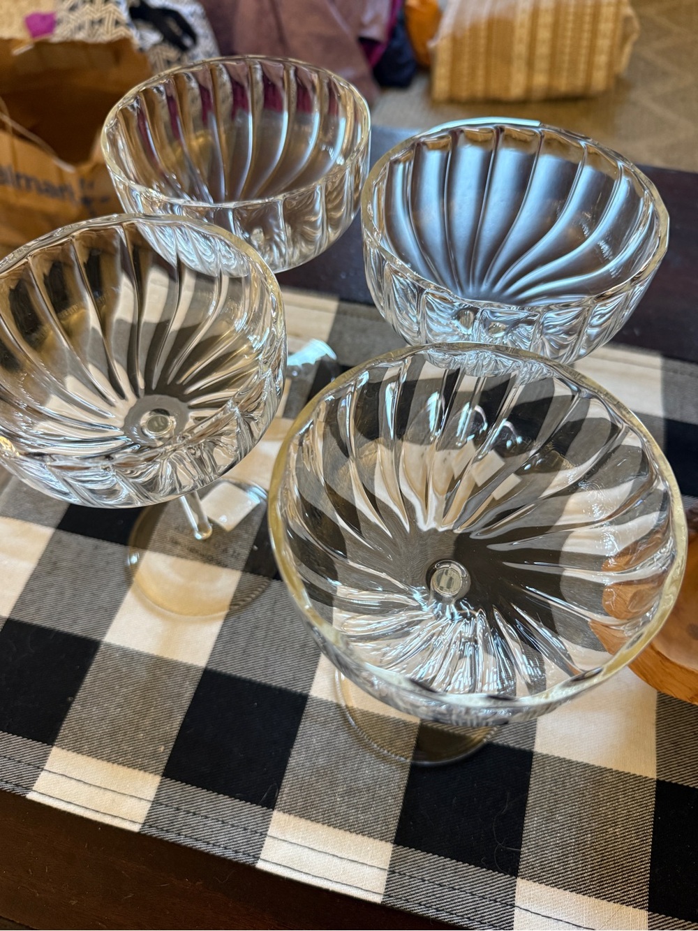 Set of 4 Magnolia Home Fluted Coupe Glass Glasses - Picture 5 of 6